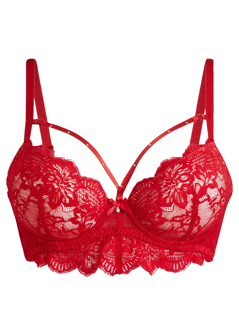 Σουτιέν με σταθερές κουπ και μπανέλα-Κόκκινο της ντομάτας-BODYFLIRT