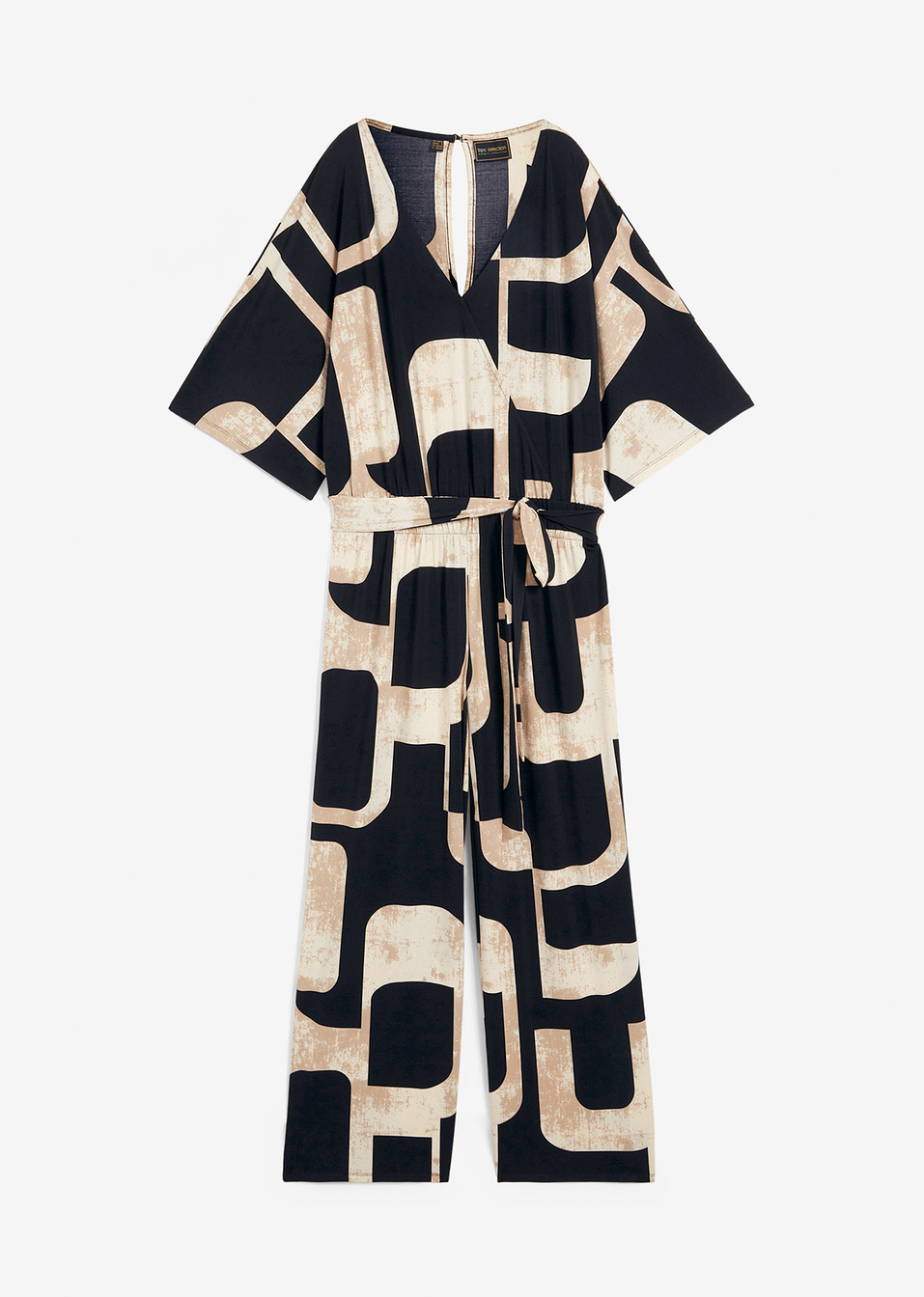 Βραδινή ολόσωμη φόρμα από ανακυκλωμένο πολυέστερ-Μαύρο/Μπεζ του χαλικιού/Μπεζ χακί-bpc selection