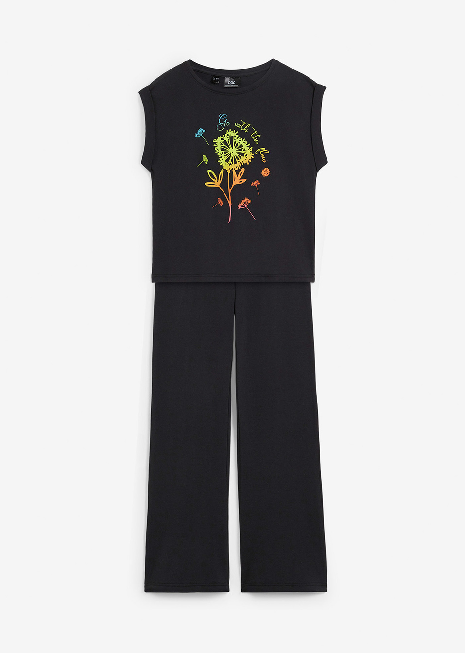 Блуза и клин (комплект от 2 части) от био памук-Черно-bpc bonprix collection