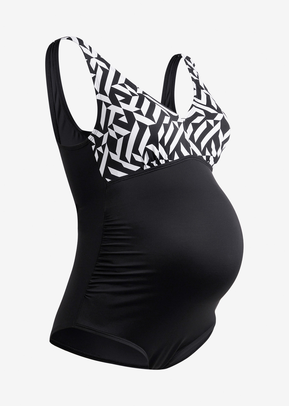 Цял бански за бременни-Черно/Бяло-bpc bonprix collection