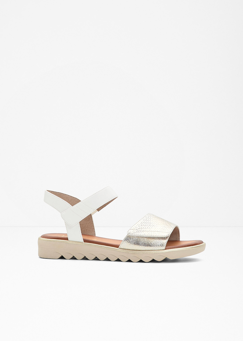 Сандали Jana с удобна ширина-Бяло/Шампанско-Softline by Jana