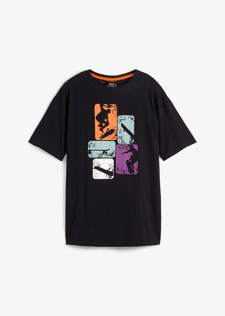 T-shirt από βιολογικό βαμβάκι-Μαύρο-bpc bonprix collection