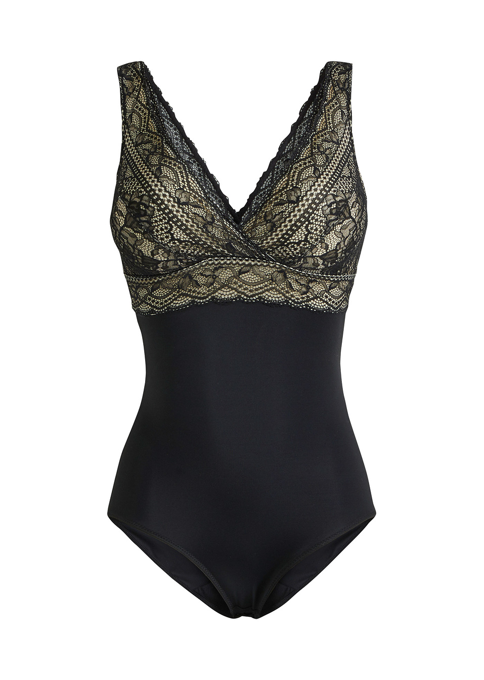 Κορμάκι με μεσαίο αποτέλεσμα σύσφιγξης-Μαύρο-bpc bonprix collection - Nice