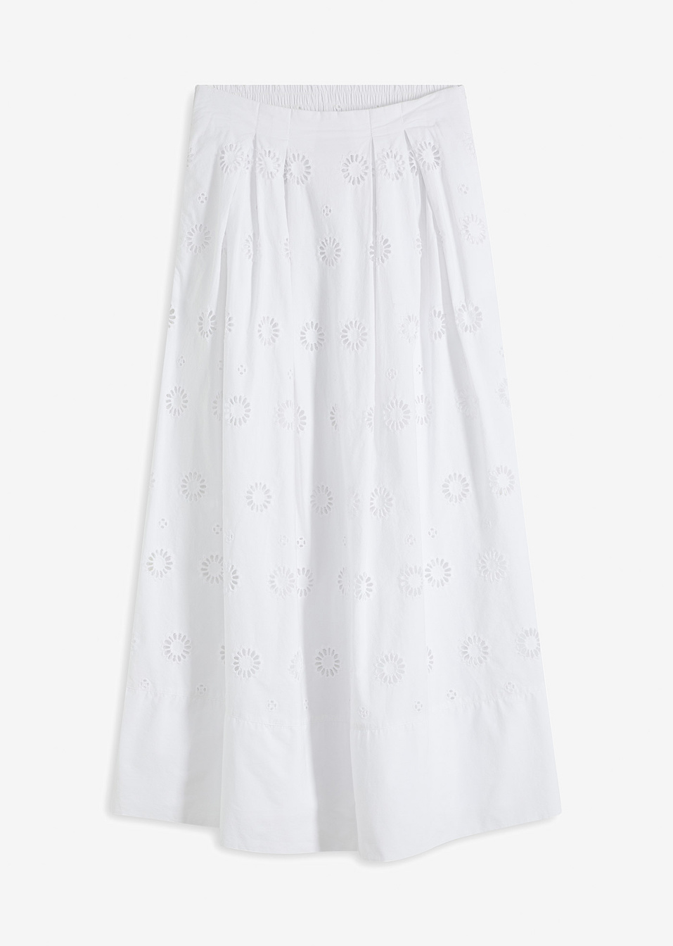 Μακριά φούστα από βιολογικό βαμβάκι-Λευκό-BODYFLIRT