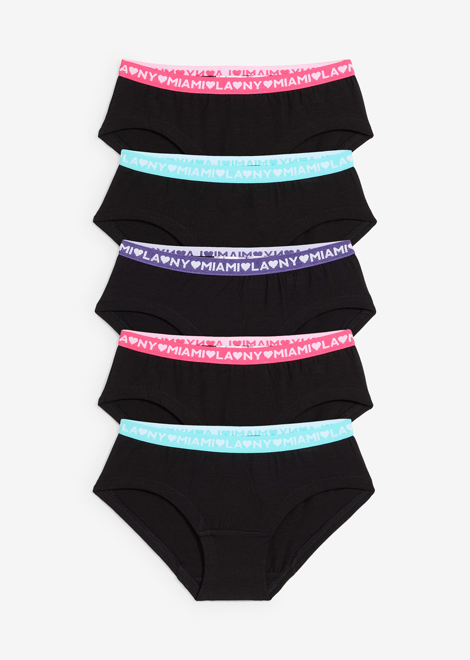 Φαρδύ σλιπ με βιολογικό βαμβάκι (συσκευασία των 5)-Μαύρο-bpc bonprix collection