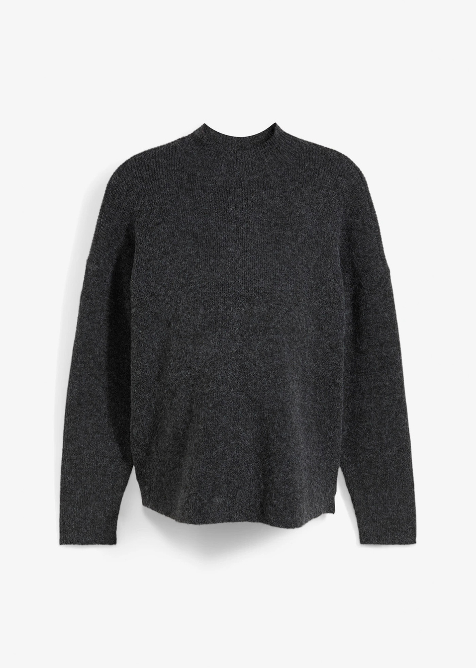 Много мек пуловер за бременни с дълга цепка отстрани-Черно меланж-bpc bonprix collection