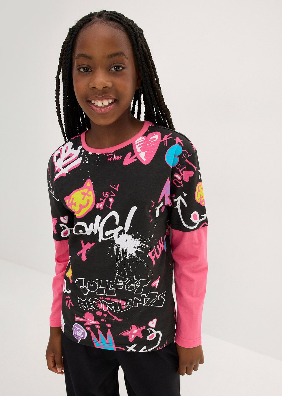 Μπλούζα με layered look από βιολογικό βαμβάκι-bpc bonprix collection