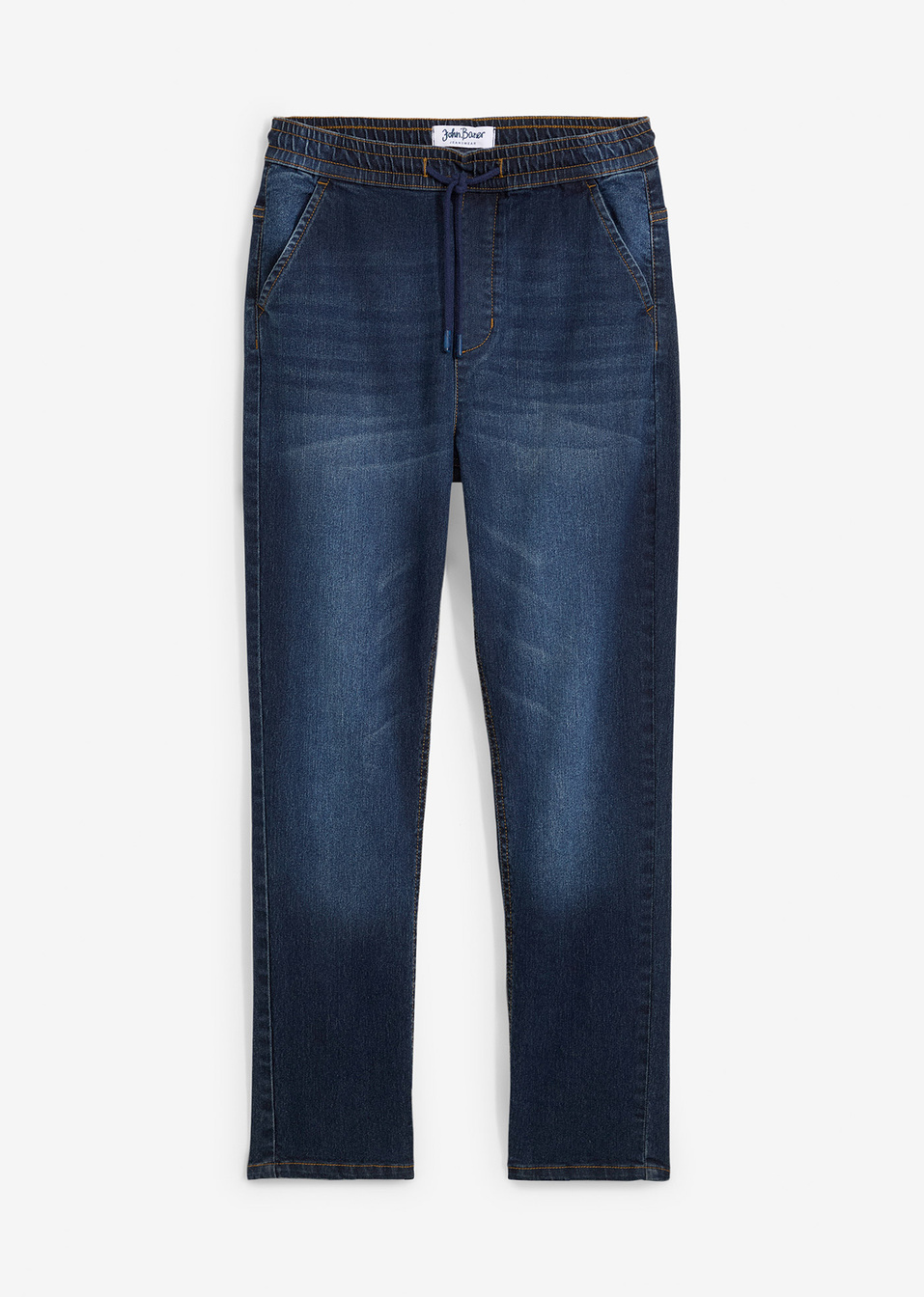 Дънки с ластик на талията, regular fit-Тъмно синьо деним-John Baner JEANSWEAR