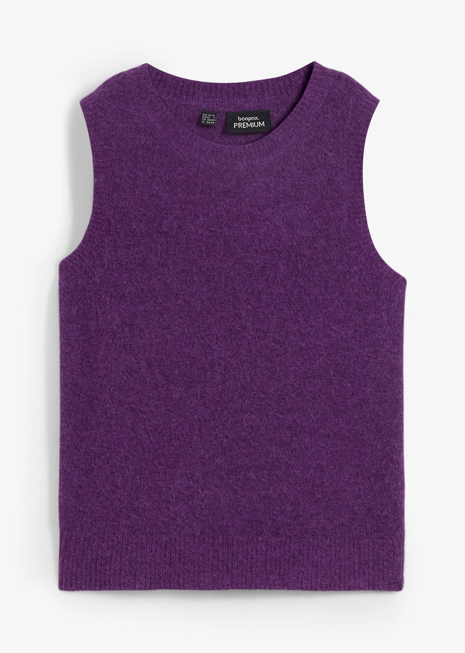 Пуловер без ръкави с алпака вълна-Тъмно лилаво-bonprix PREMIUM