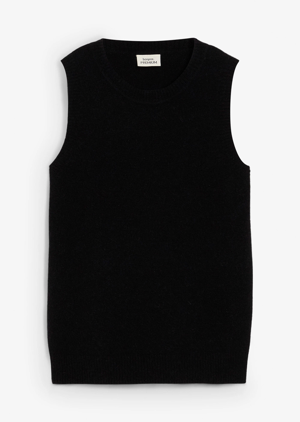 Пуловер без ръкави с алпака вълна-Черно-bonprix PREMIUM