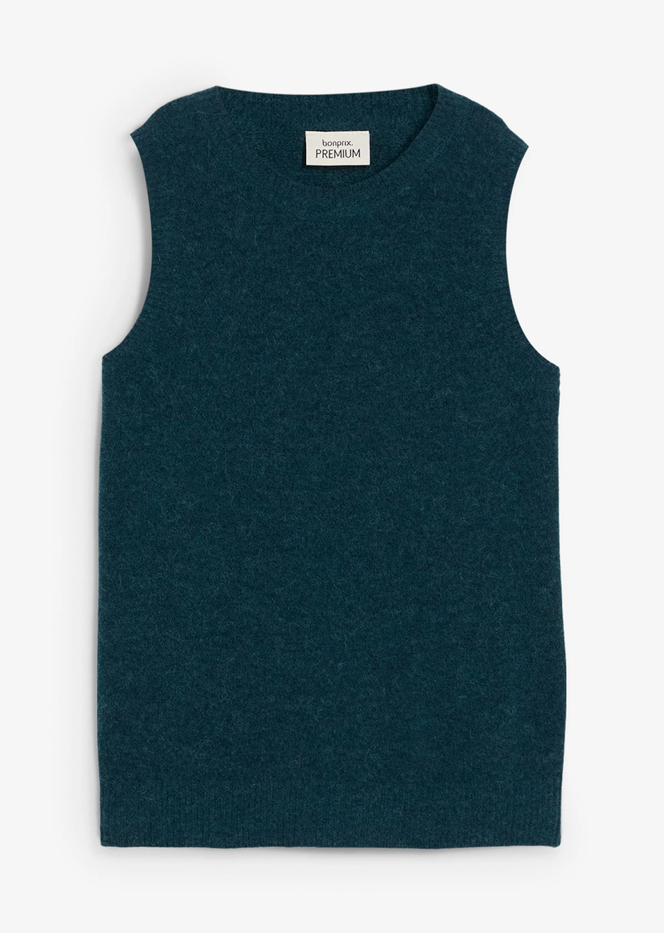 Пуловер без ръкави с алпака вълна-Зелен пипер-bonprix PREMIUM