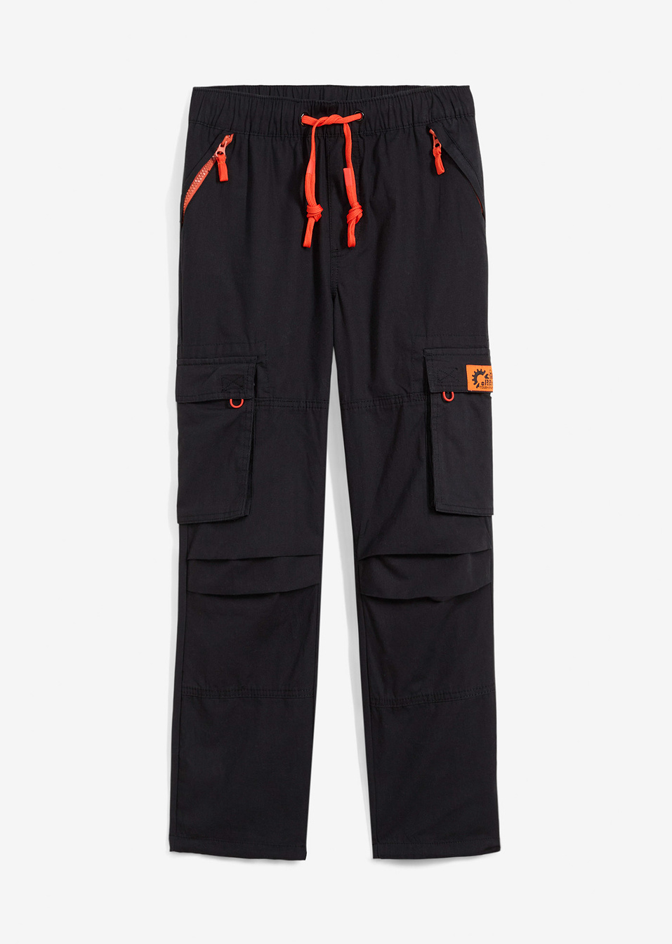 Панталон с ластик на талията и карго джобове, regular fit-Черно-bpc bonprix collection