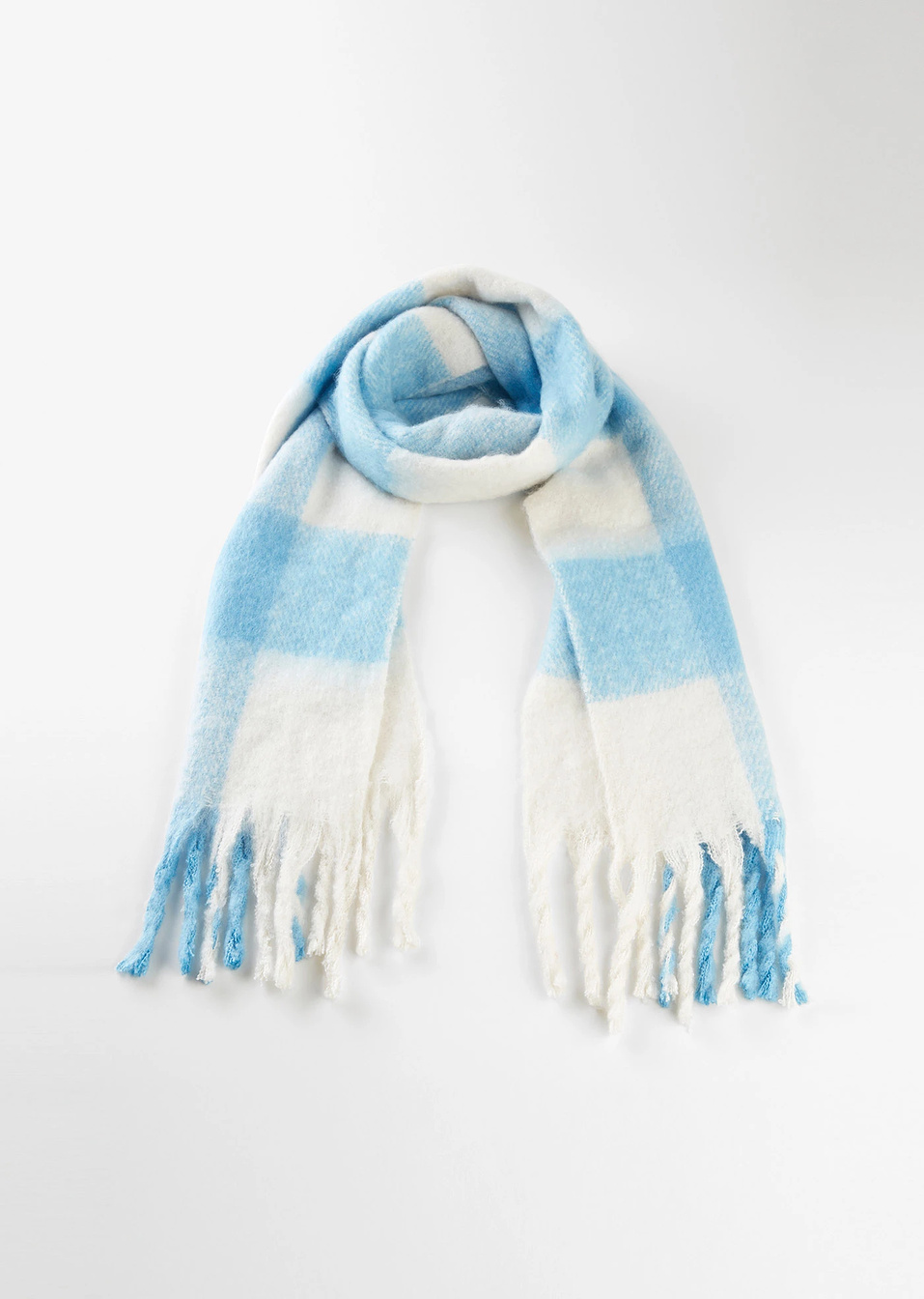 Шал-Синьо/Кремаво бяло каре-bpc bonprix collection