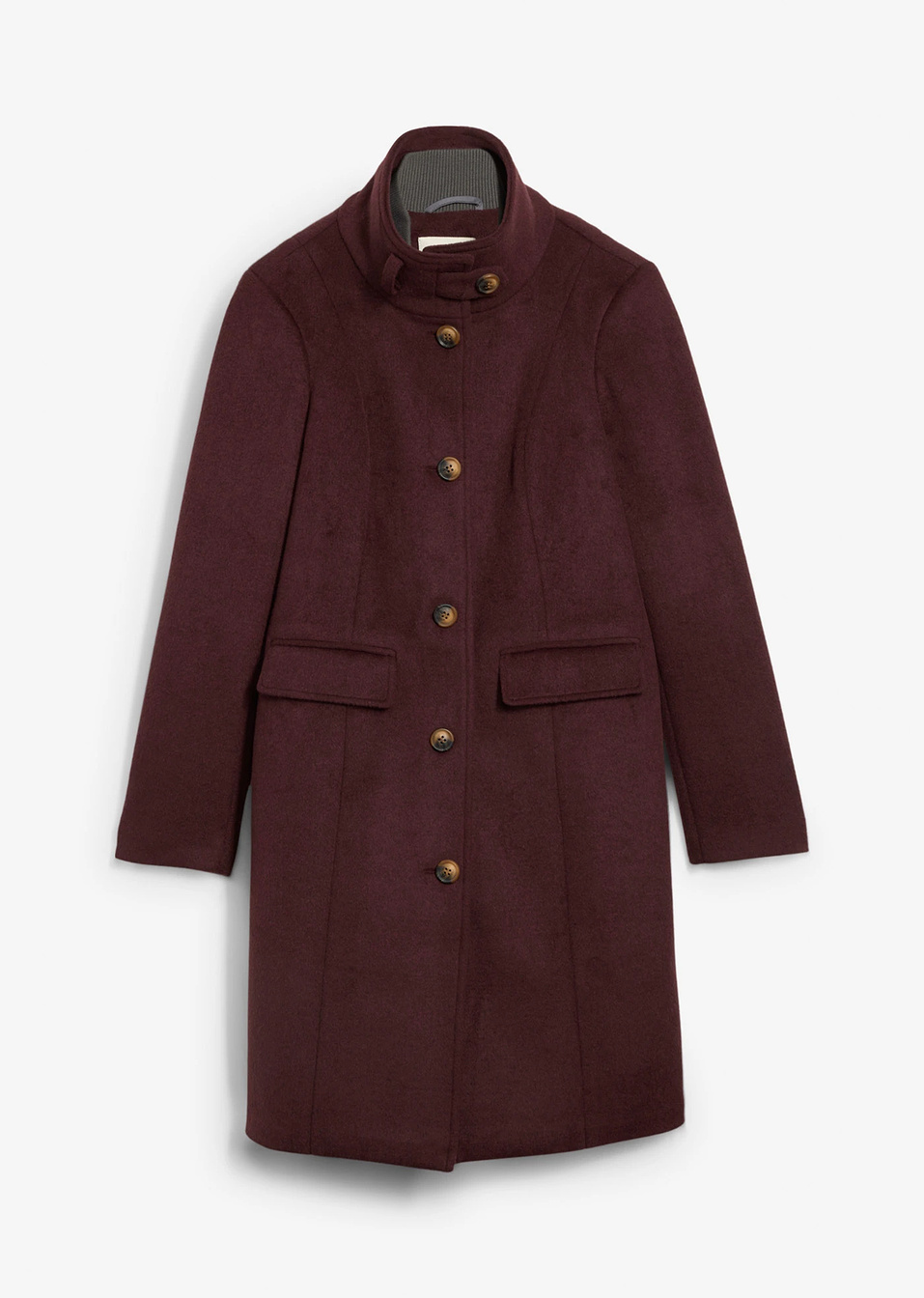 Χειμωνιάτικο παλτό με look 2-σε-1-Του μούρου σκούρο μελανζέ-John Baner JEANSWEAR