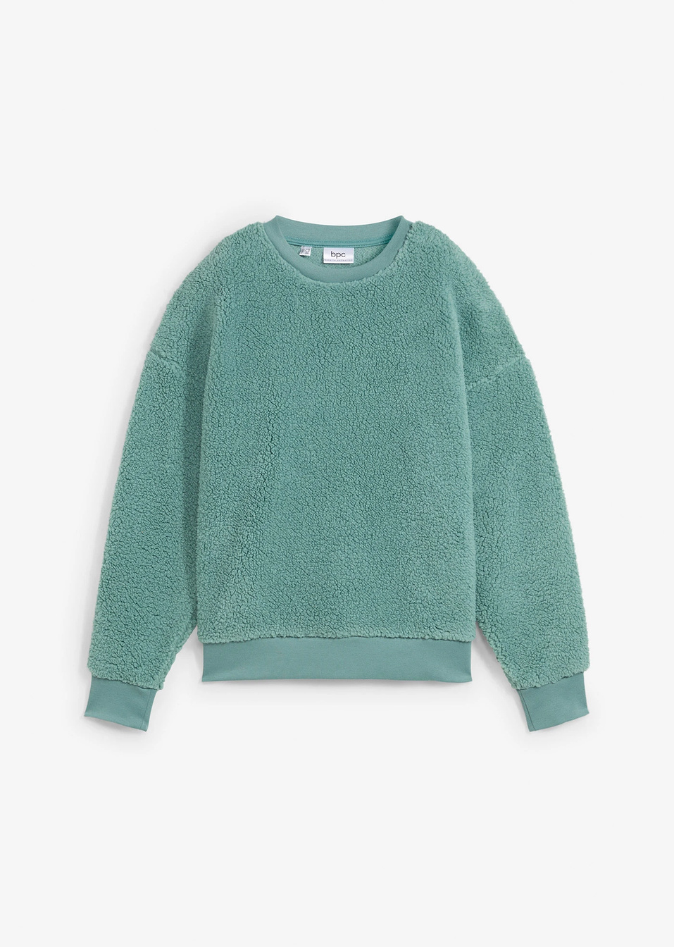 Φλις teddy με σκισίματα στα πλαϊνά-Πράσινο του φασκόμηλου φιμέ-bpc bonprix collection