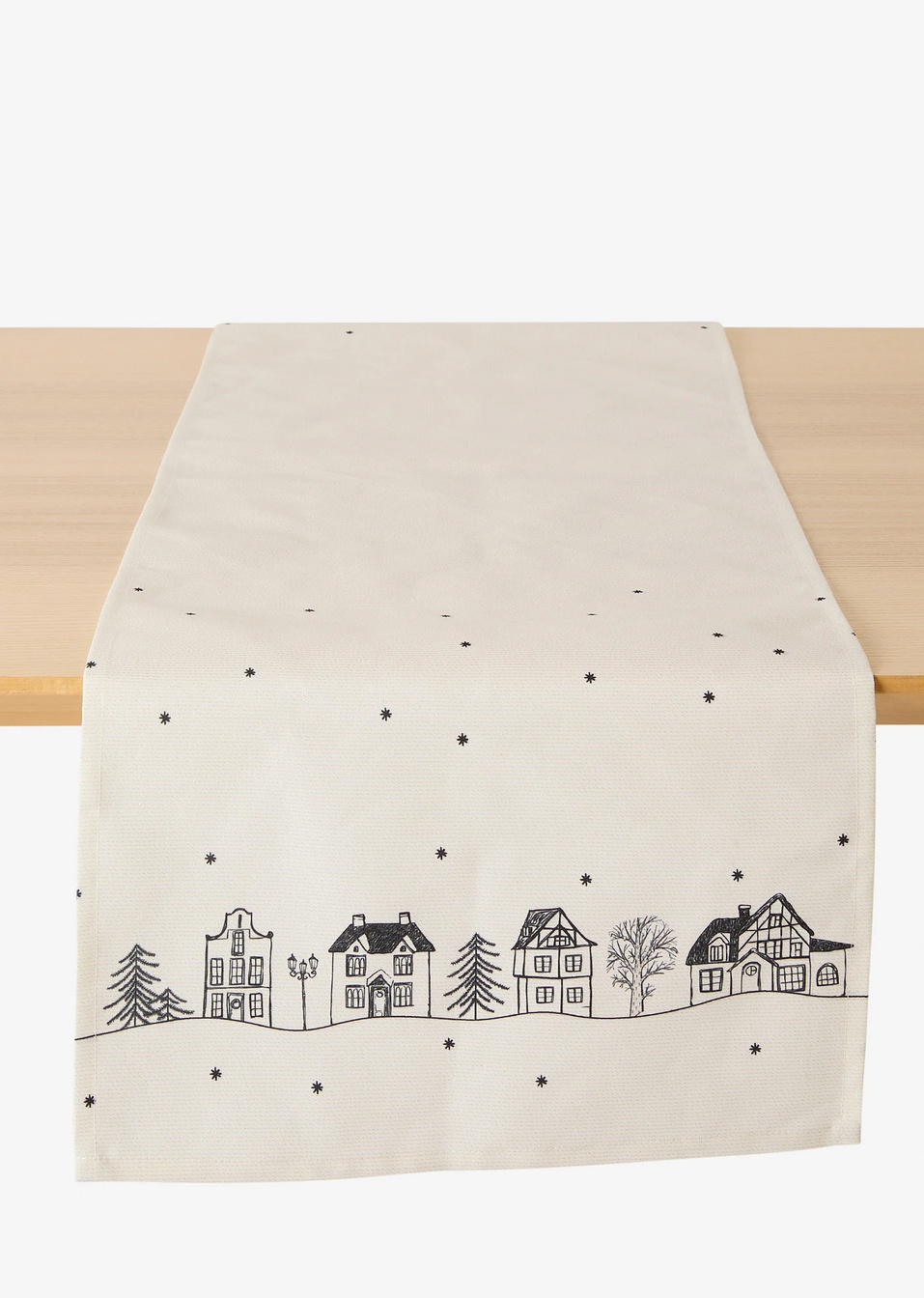 Τραβέρσα με σπιτάκια-Λευκό/Μαύρο-bpc living bonprix collection