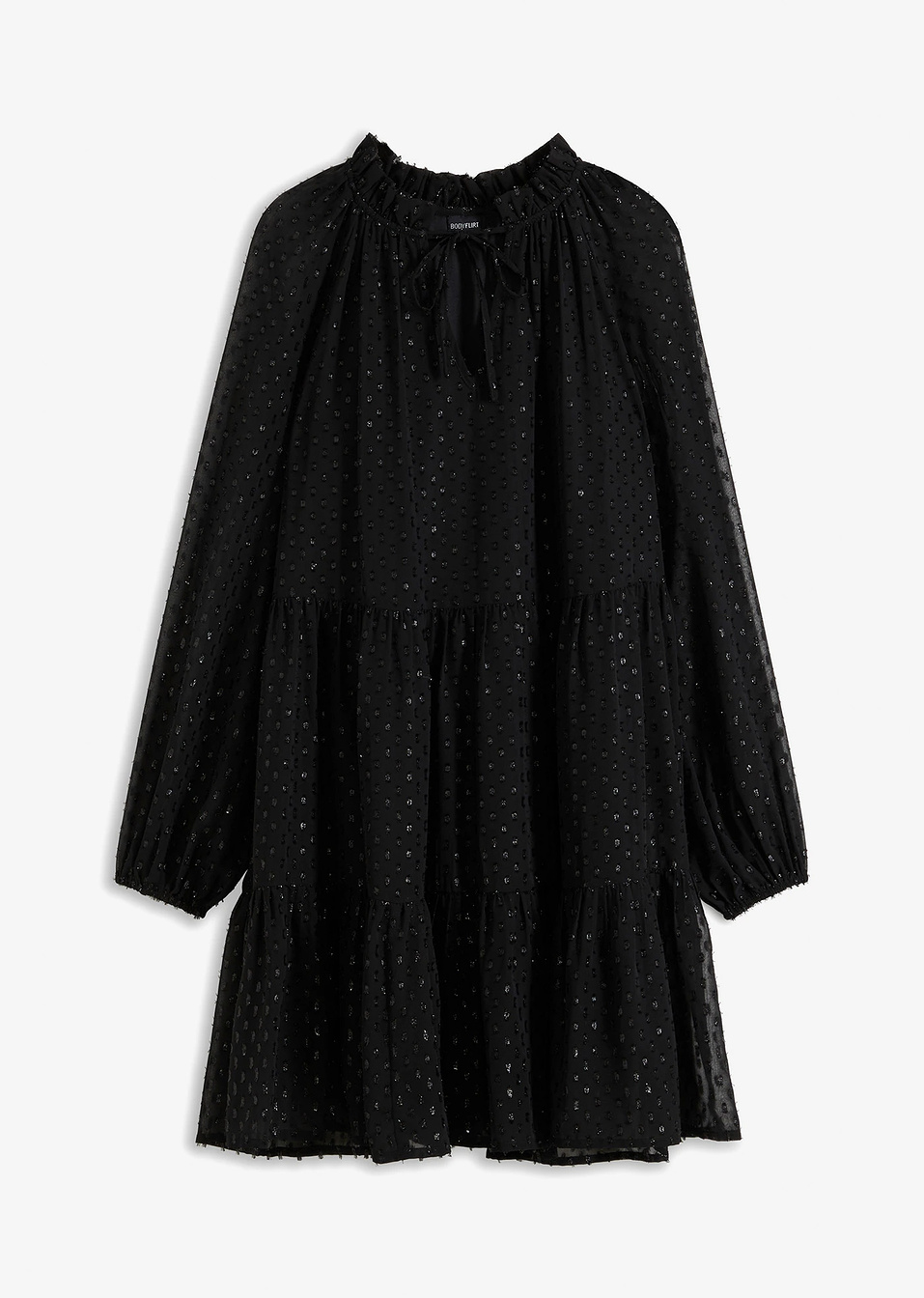 Φόρεμα τουνίκ με glitter look-Μαύρο-BODYFLIRT