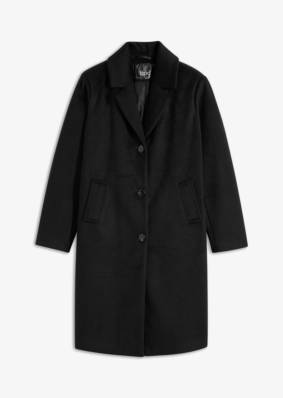 Παλτό από απομίμηση μαλλιού-Μαύρο-bpc bonprix collection