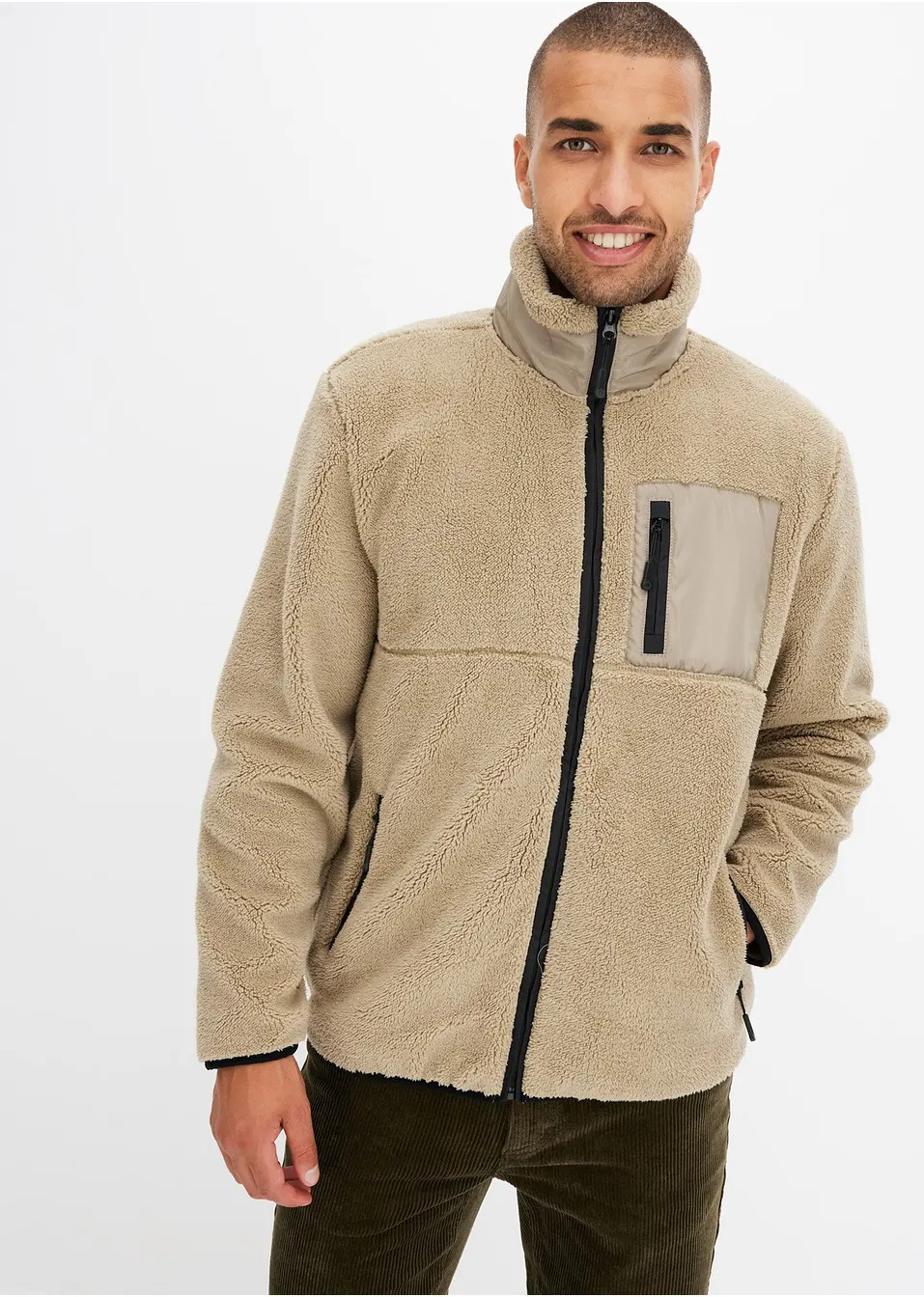 Ζακέτα φλις με μαλλιαρή εμφάνιση-bpc bonprix collection