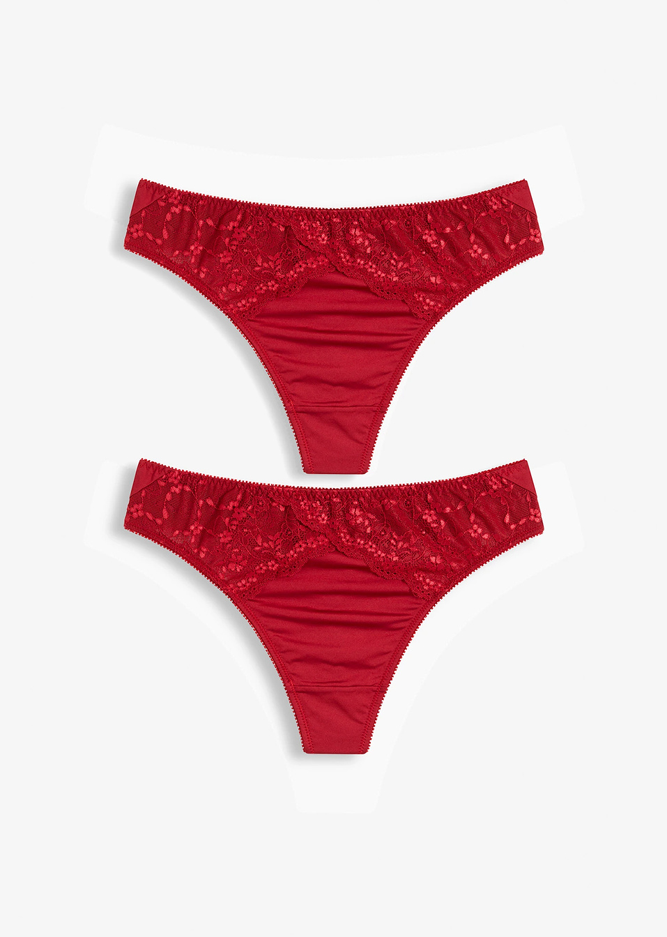 Ψηλόμεσο στρινγκ με γυαλιστερό υλικό (συσκευασία των 2)-Κόκκινο σκούρο-bpc selection