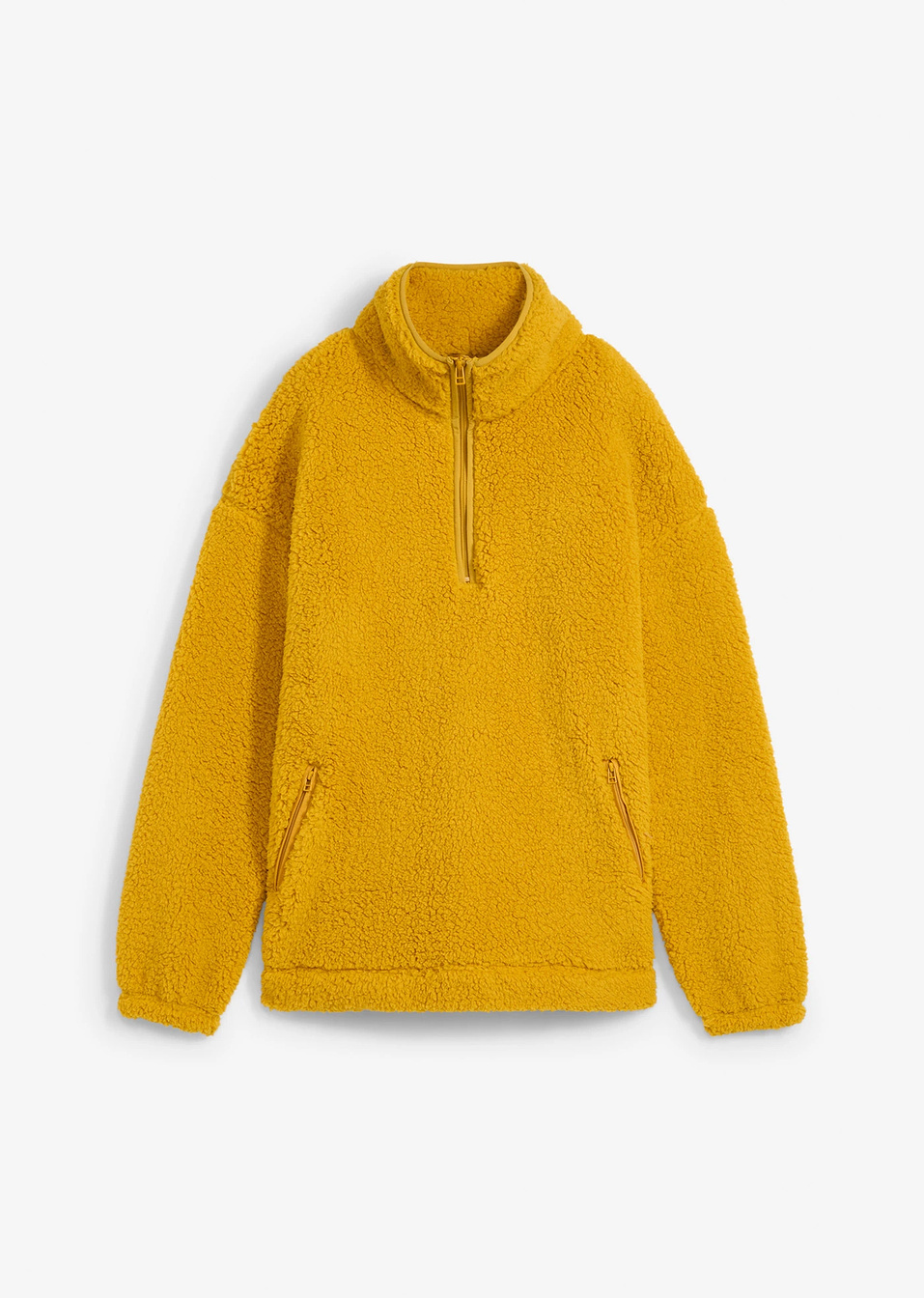 Φλις oversized με ίσιο γιακά και τσέπες-Καφέ-bpc bonprix collection