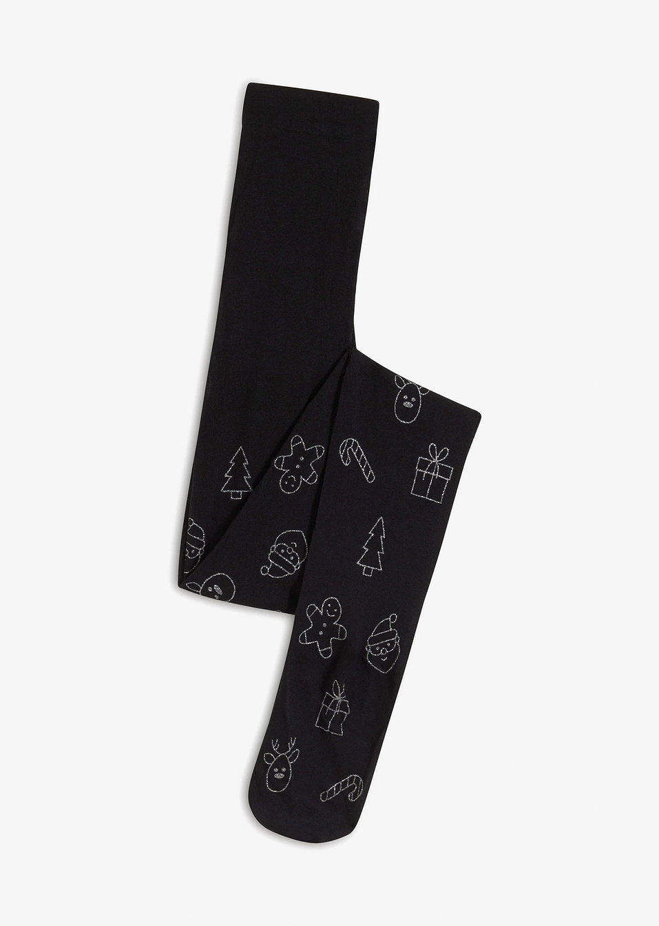 Καλσόν με στάμπα glitter-Μαύρο/Ασημί-bpc bonprix collection