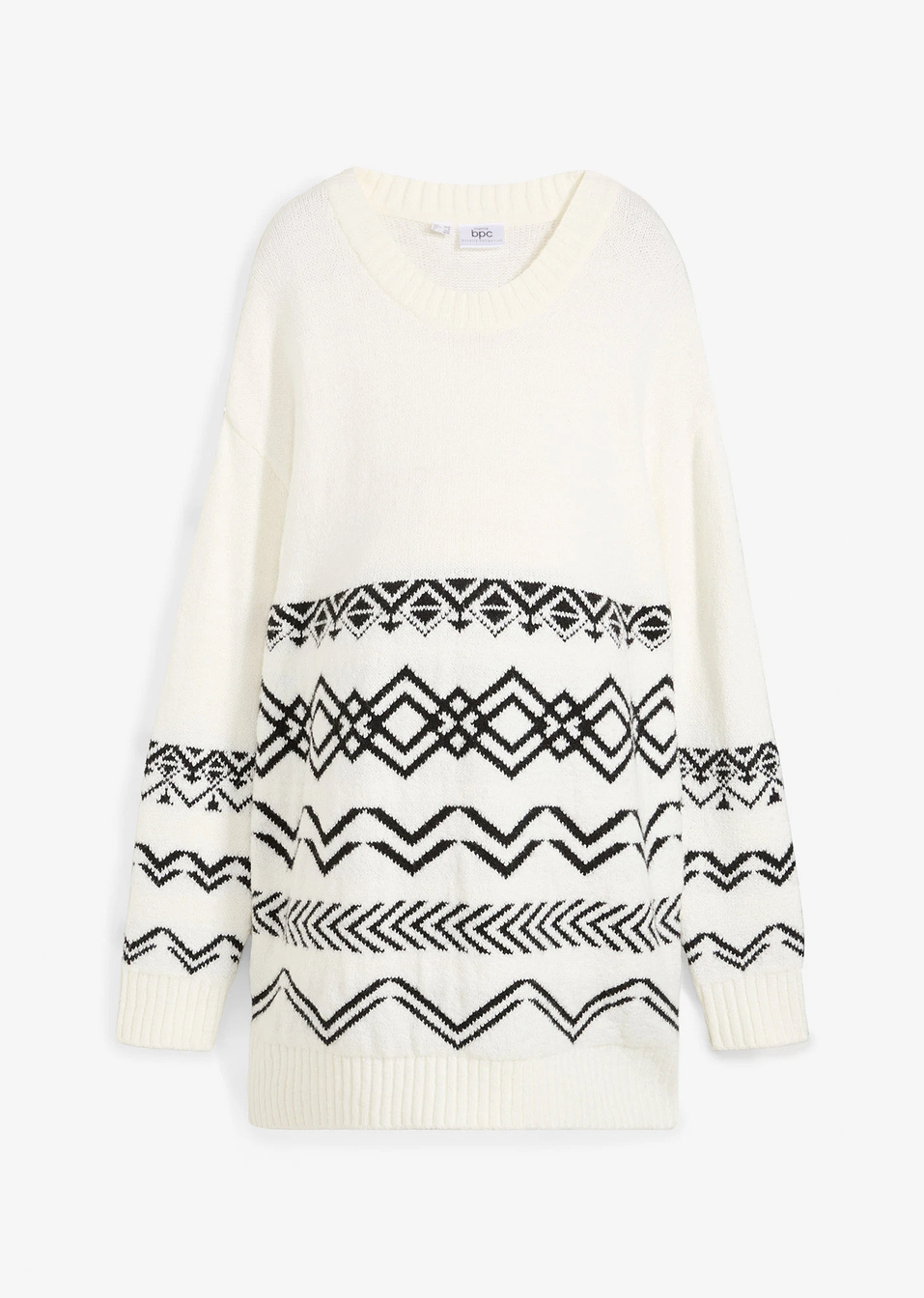 Пуловер за бременни и кърмещи майки 2 в 1-Черно/Бяло-bpc bonprix collection