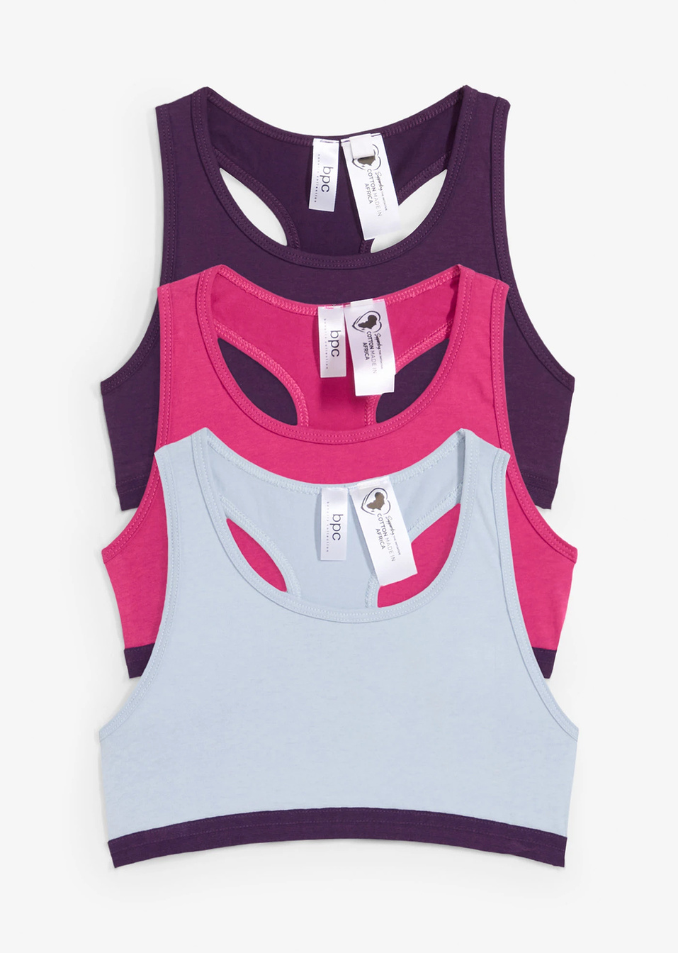 Σουτιέν μπουστάκι (συσκευασία των 5)-Μωβ σκούρο/Φούξια/Μπλε ανοιχτό-bpc bonprix collection