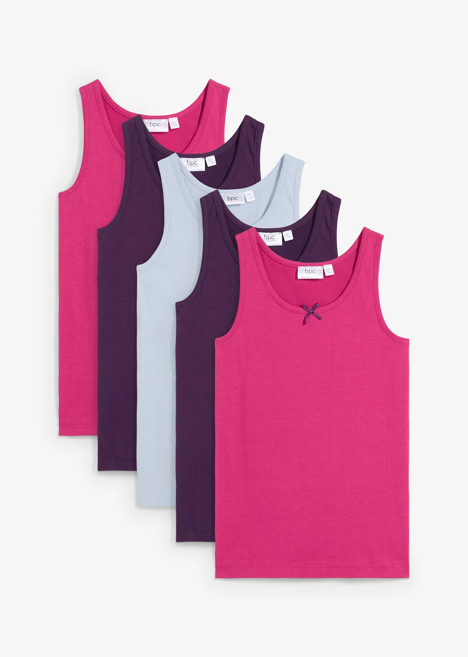 Φανελάκι (συσκευασία των 5)-Μωβ σκούρο/Φούξια/Μπλε ανοιχτό-bpc bonprix collection