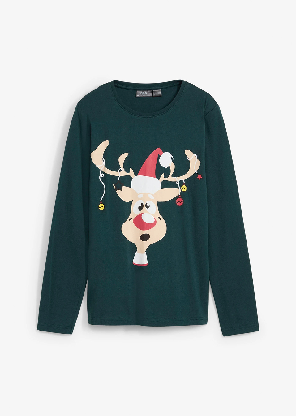 Блуза с дълъг ръкав от био памук-Тъмно зелено-bpc bonprix collection