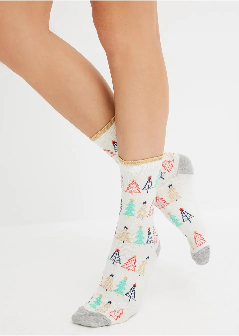 Κάλτσες με νήμα glitter (συσκευασία 3 ζευγαριών)-bpc bonprix collection