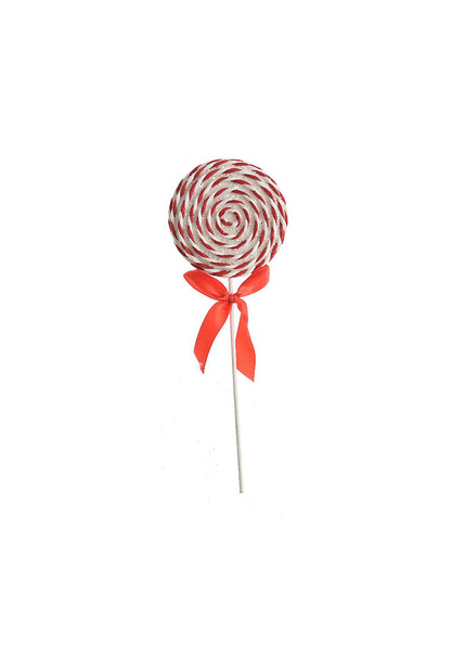 Κρεμαστό γλειφιτζούρι με κορδόνι λευκό / κόκκινο 10x32 εκ.-