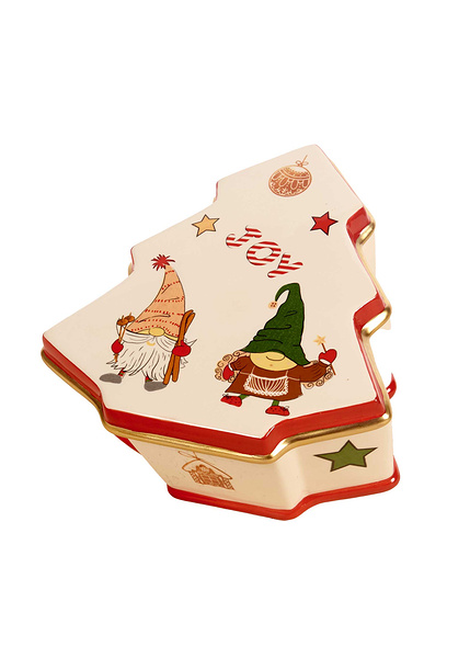 Κεραμική μπισκοτιέρα δέντρο Νάνος 19x17x9 εκ. Κόκκινο - Κρεμ-