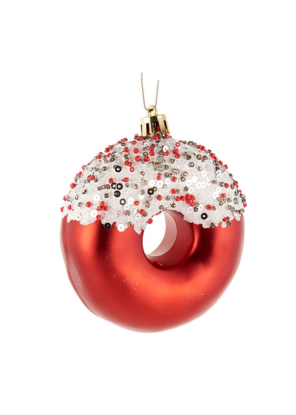 Κρεμαστά Donut πάνω μέρος λευκό 8 εκ. 3 τεμ.-