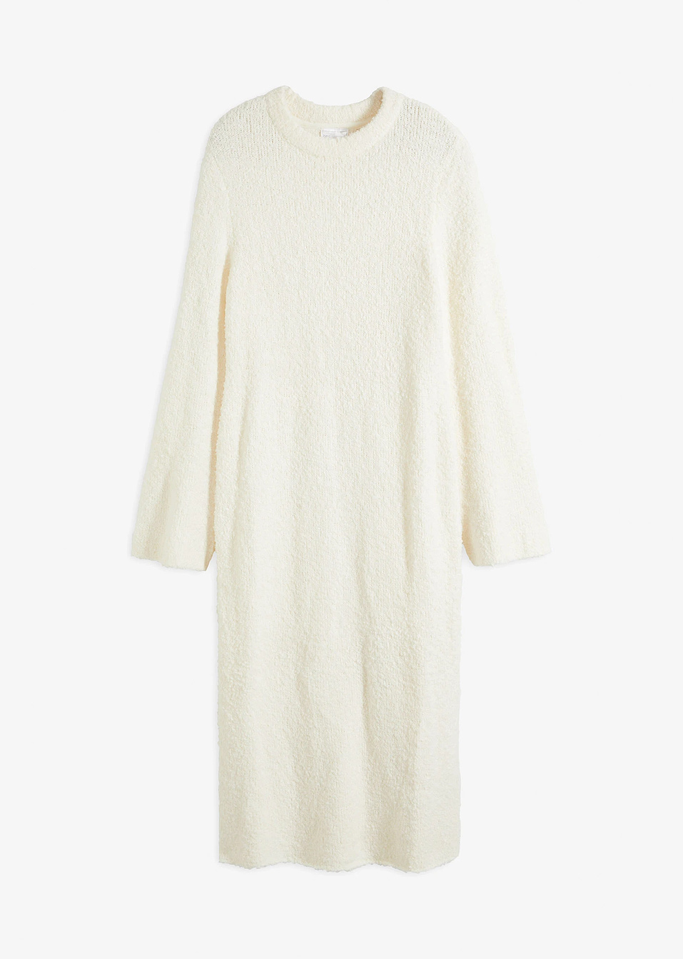 Πλεκτό φόρεμα μπουκλέ-Λευκό κρεμ-bpc selection