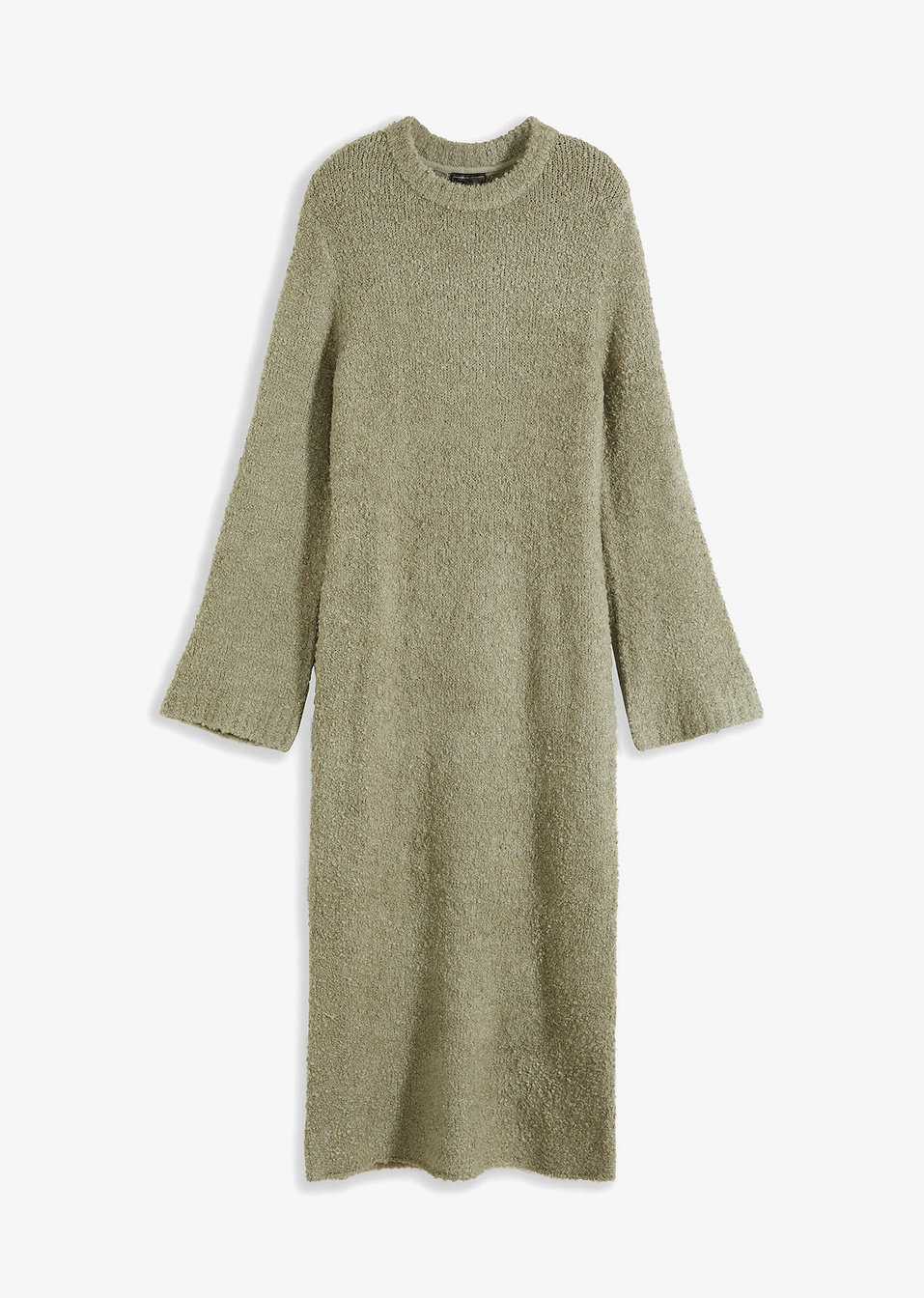 Πλεκτό φόρεμα μπουκλέ-Πράσινο του καλαμιού-bpc selection