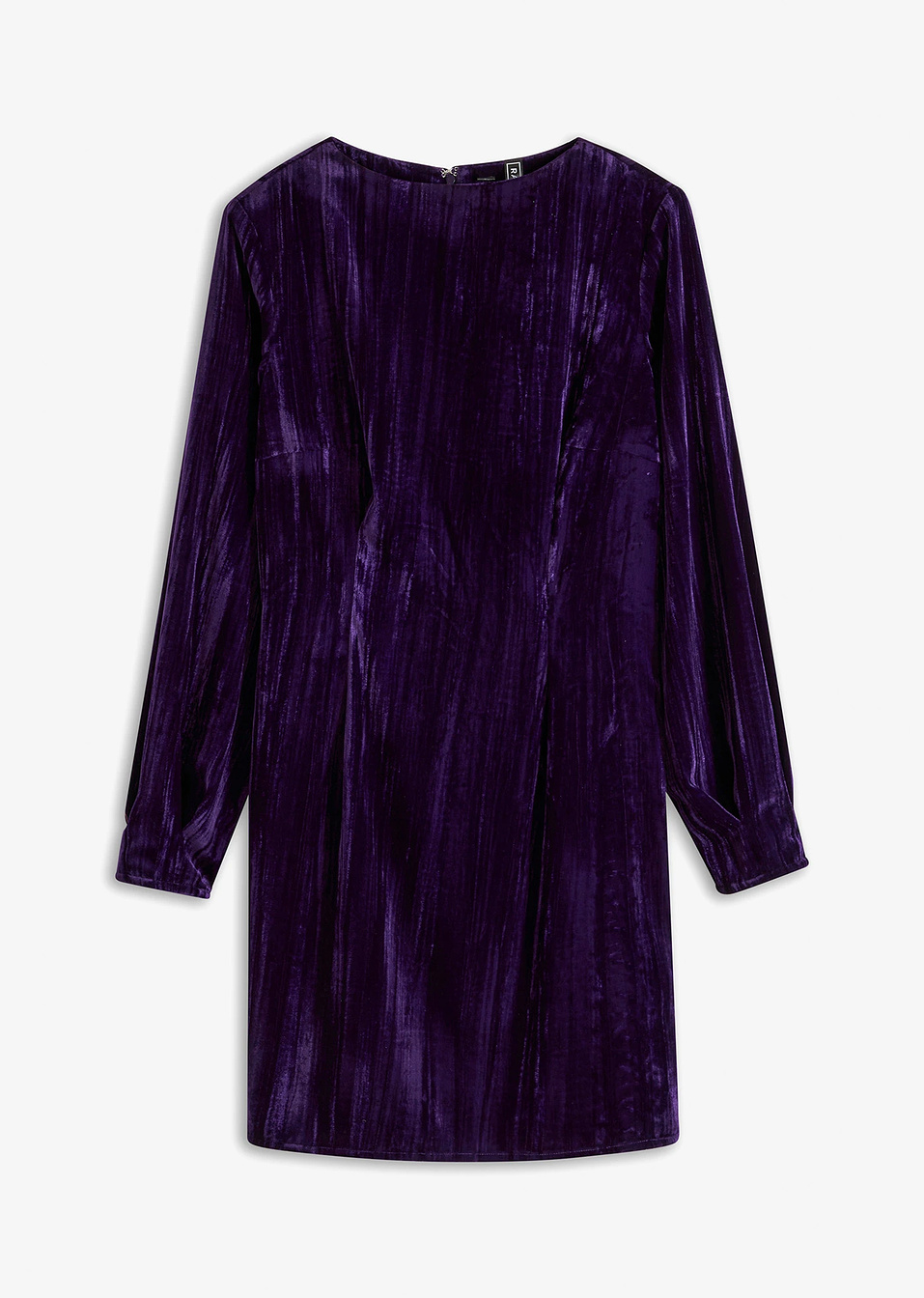 Κοντό βελούδινο φόρεμα-Μωβ σκούρο-RAINBOW