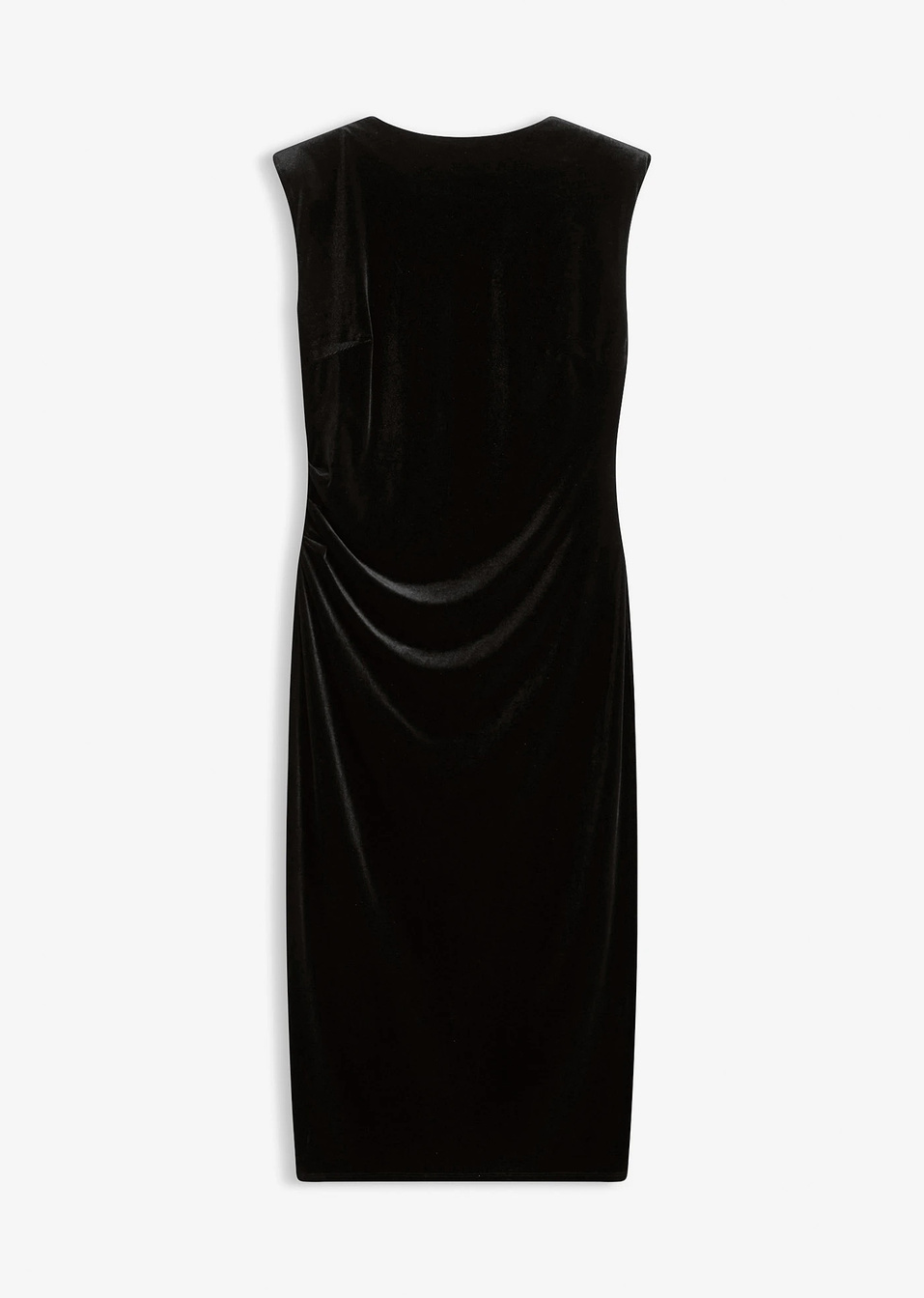 Φόρεμα midi από μαλακό βελούδο-Μαύρο-BODYFLIRT boutique