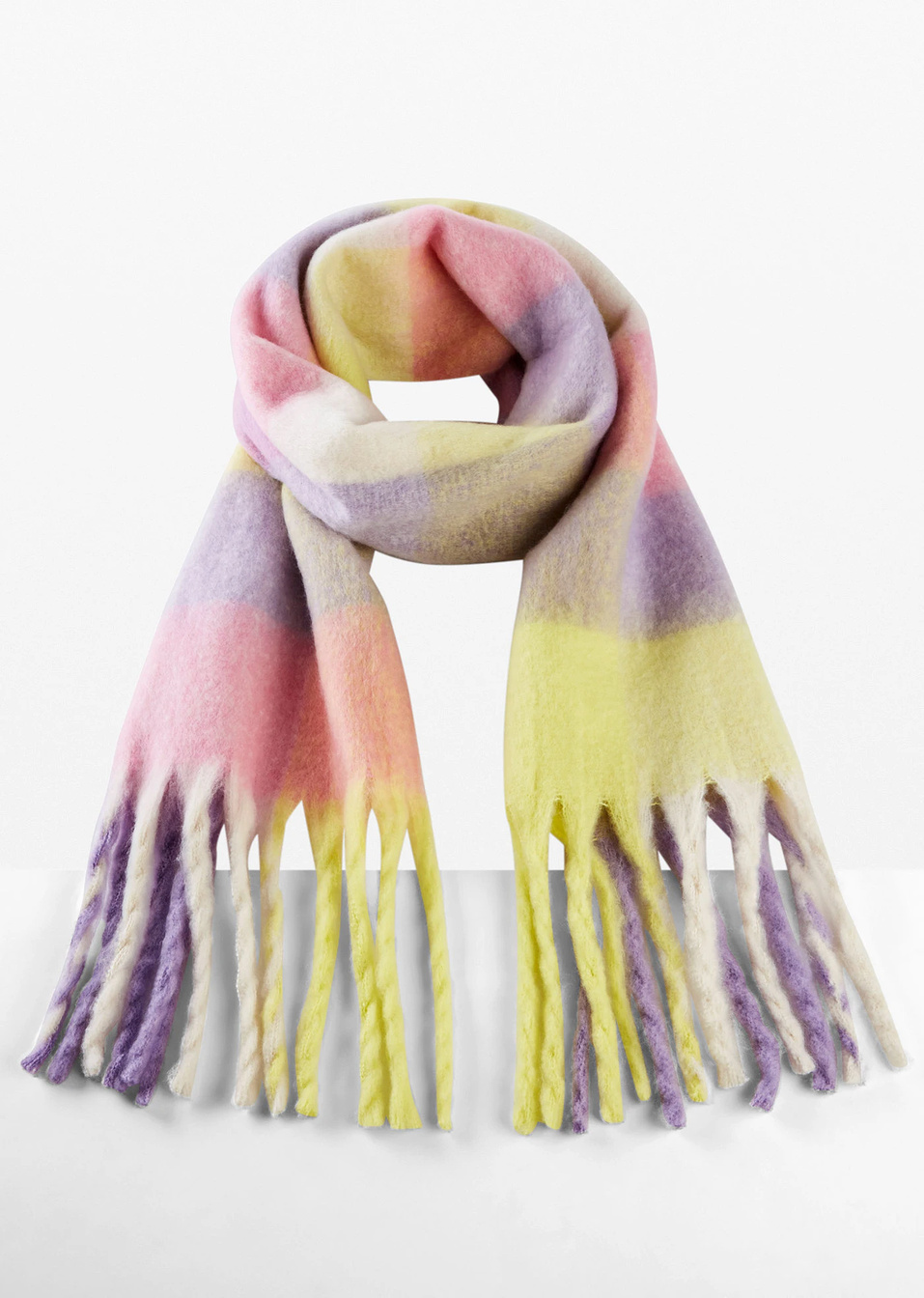 Κασκόλ-Φούξια/Λευκό κρεμ/Λιλά ανοιχτό/Πράσινο της μέντας καρό-bpc bonprix collection