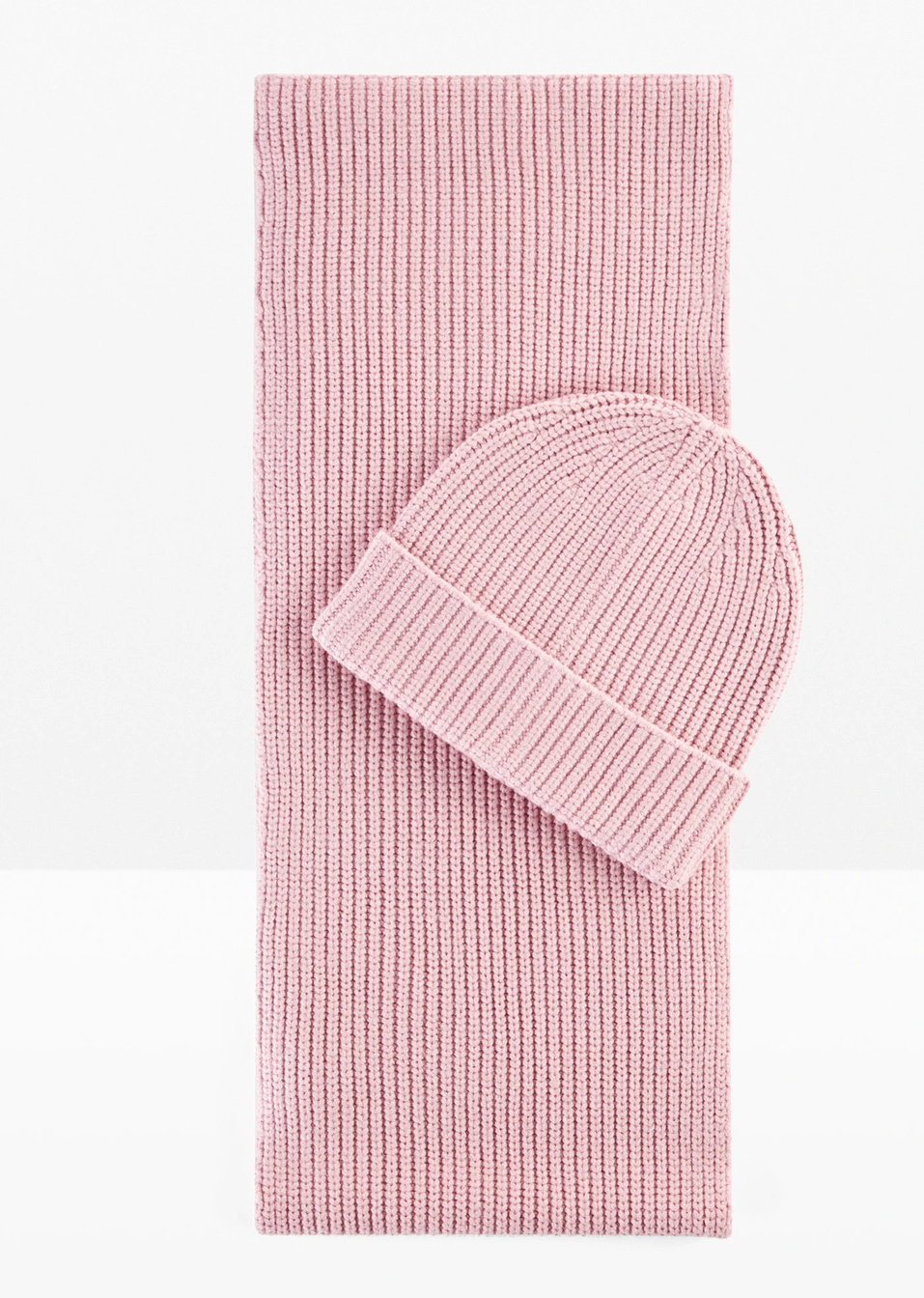 Κασκόλ και σκουφάκι (σετ 2 τεμ.)-Ροζ φιμέ-bpc bonprix collection