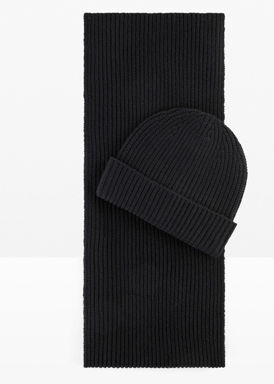 Κασκόλ και σκουφάκι (σετ 2 τεμ.)-Μαύρο-bpc bonprix collection