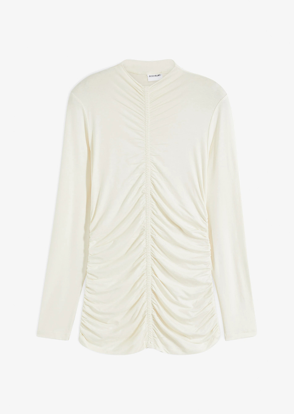 Μπλούζα με σούρες-Λευκό κρεμ-BODYFLIRT