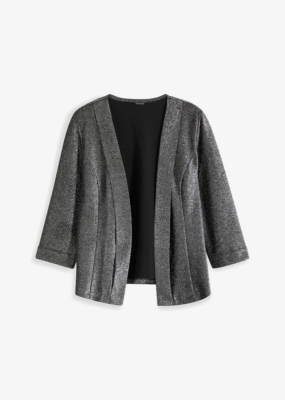 Ζακέτα ζέρσεϊ glitter-Μαύρο/Ασημί-BODYFLIRT