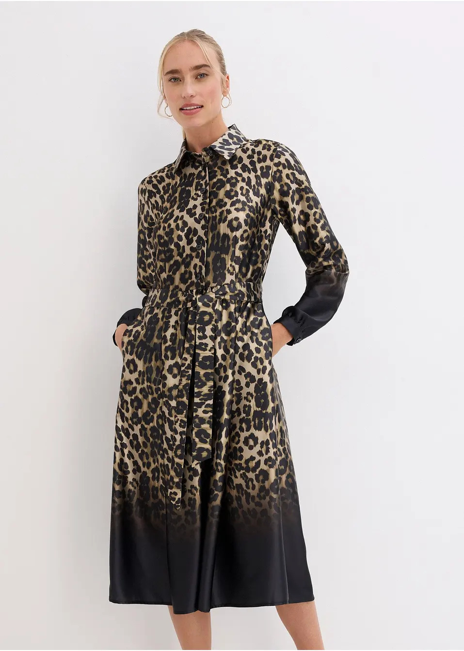 Σατέν φόρεμα chemisier-bpc selection