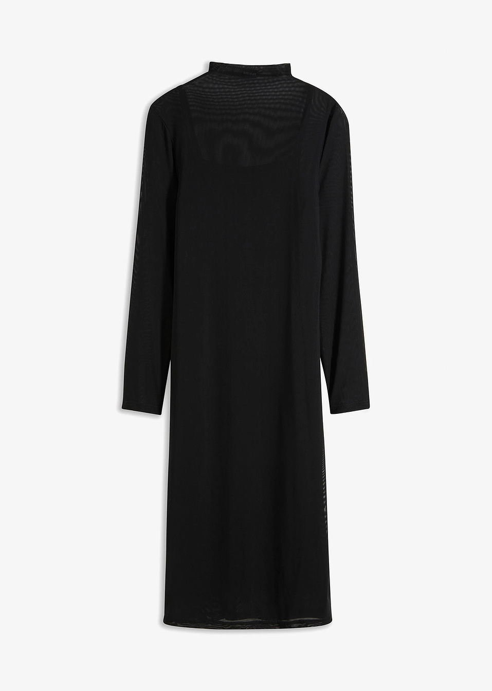 Φόρεμα ζέρσεϊ με mesh-Μαύρο-BODYFLIRT