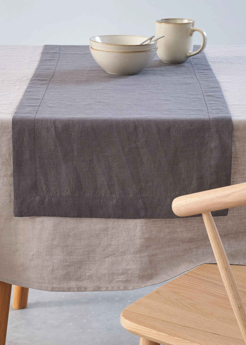 Τραβέρσα από λινό-Ανθρακί-bonprix PREMIUM