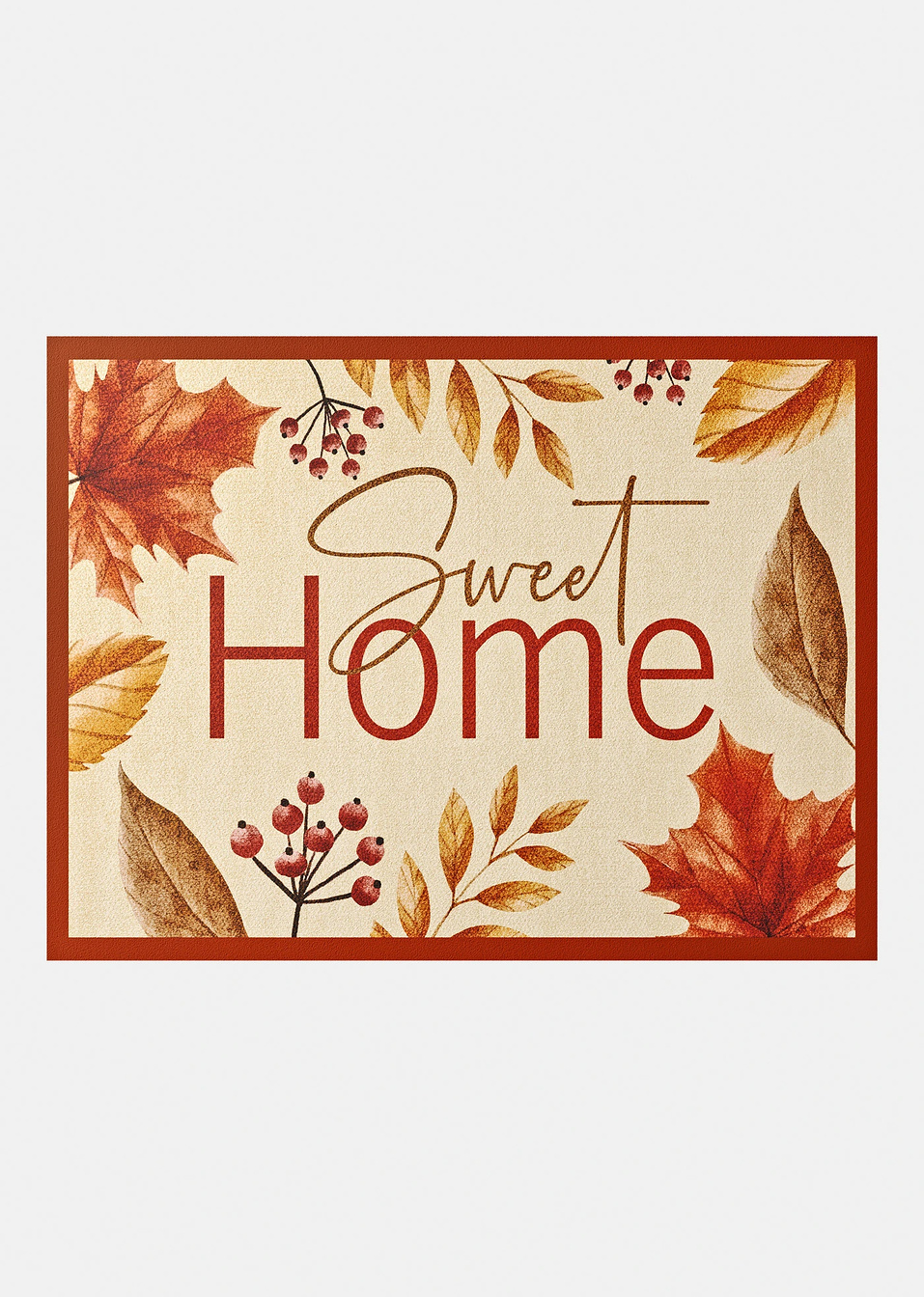 Πατάκι με φράση-Εκρού/Τερακότα-bpc living bonprix collection