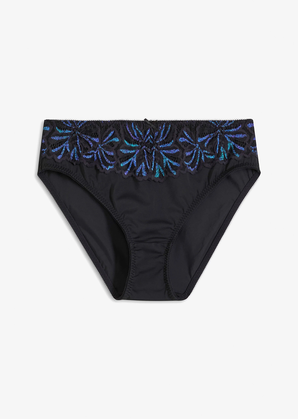 Ψηλόμεσο σλιπ με πολύχρωμο lurex-Μαύρο-bpc selection