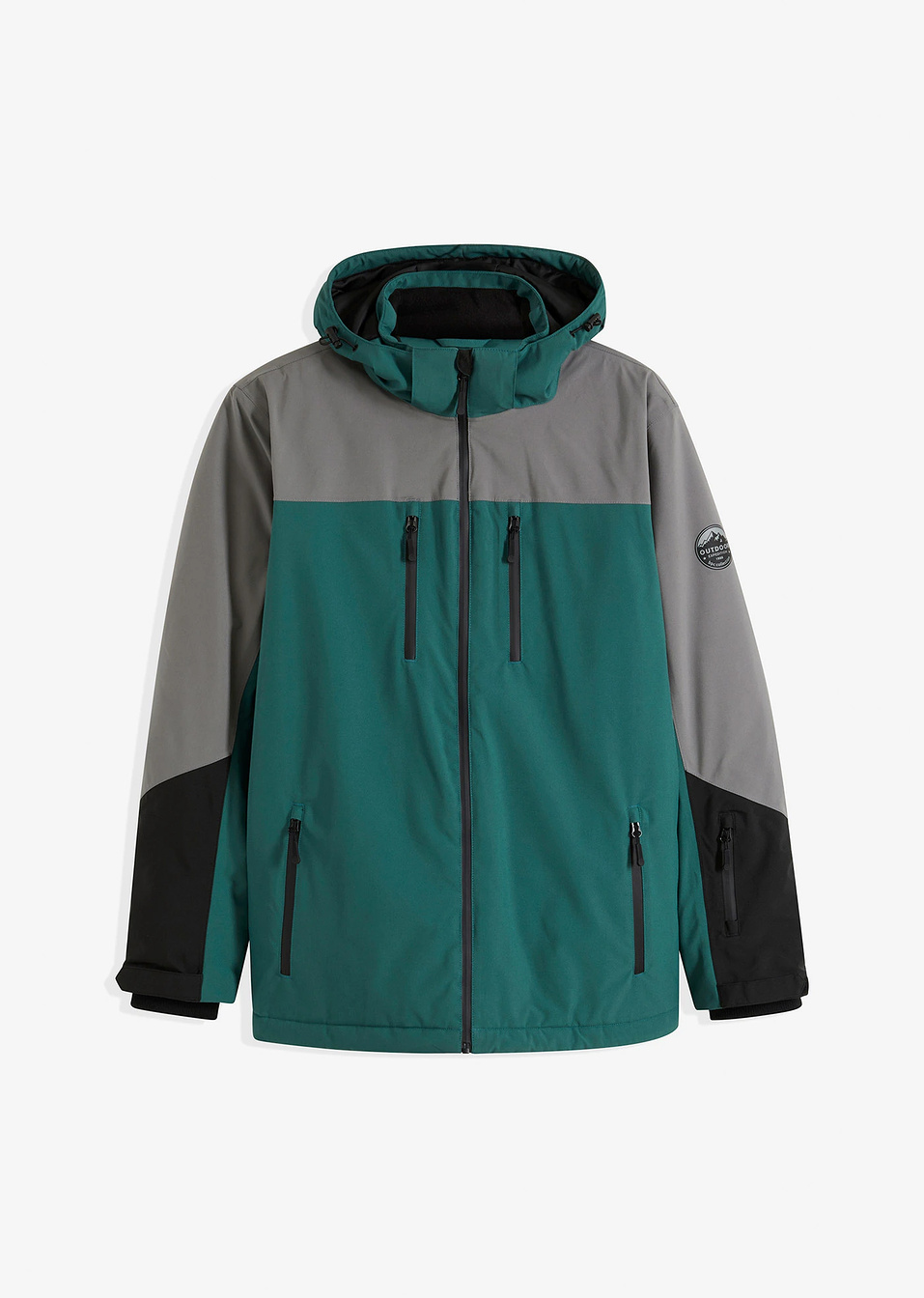 Αδιάβροχο τζάκετ για σκι με προστατευτικό για το χιόνι-Πράσινο του οπάλιου σβησμένο-bonprix