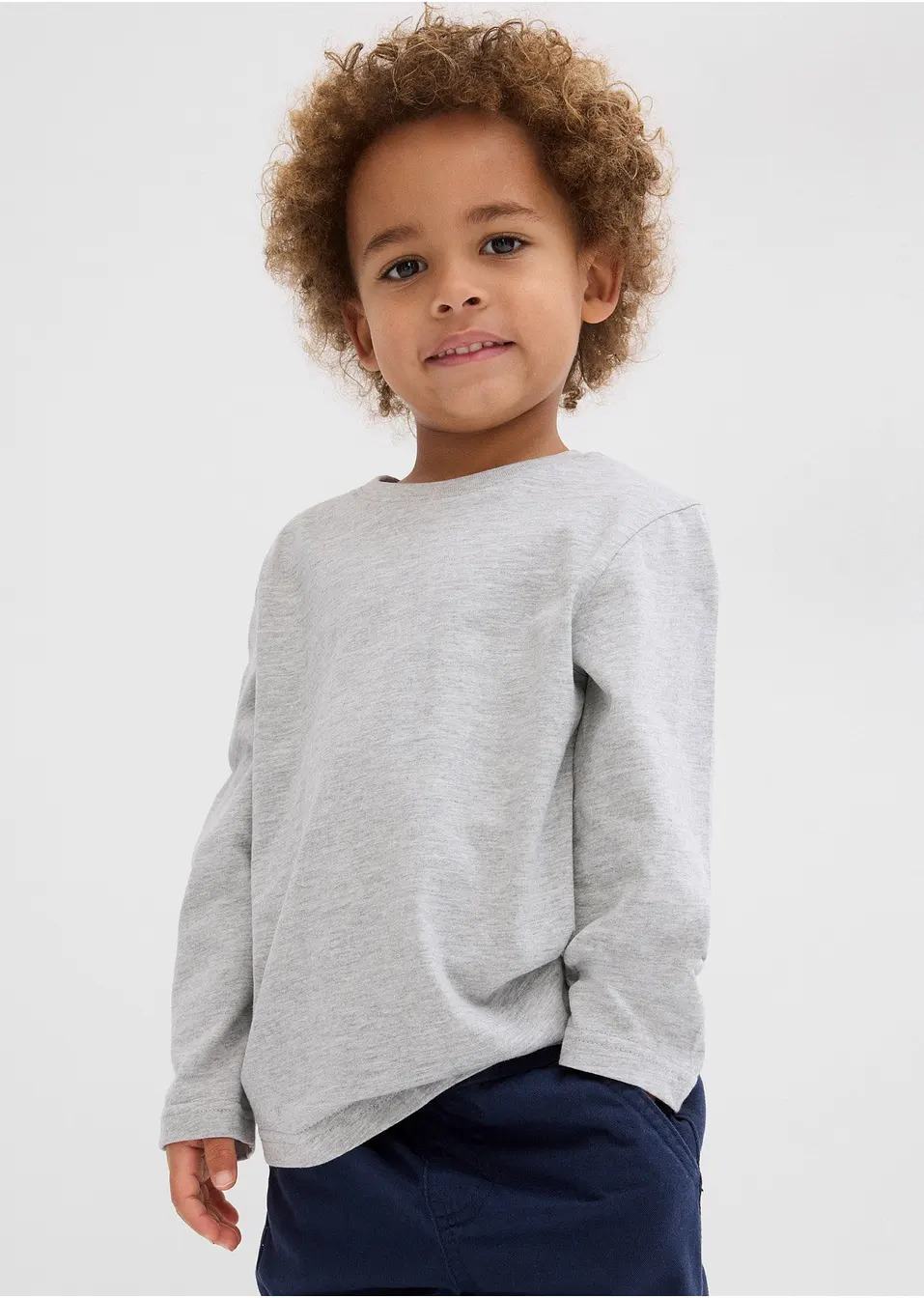 Μακρυμάνικη μπλούζα από καθαρό βιολογικό βαμβάκι (συσκευασία των 3)-bonprix